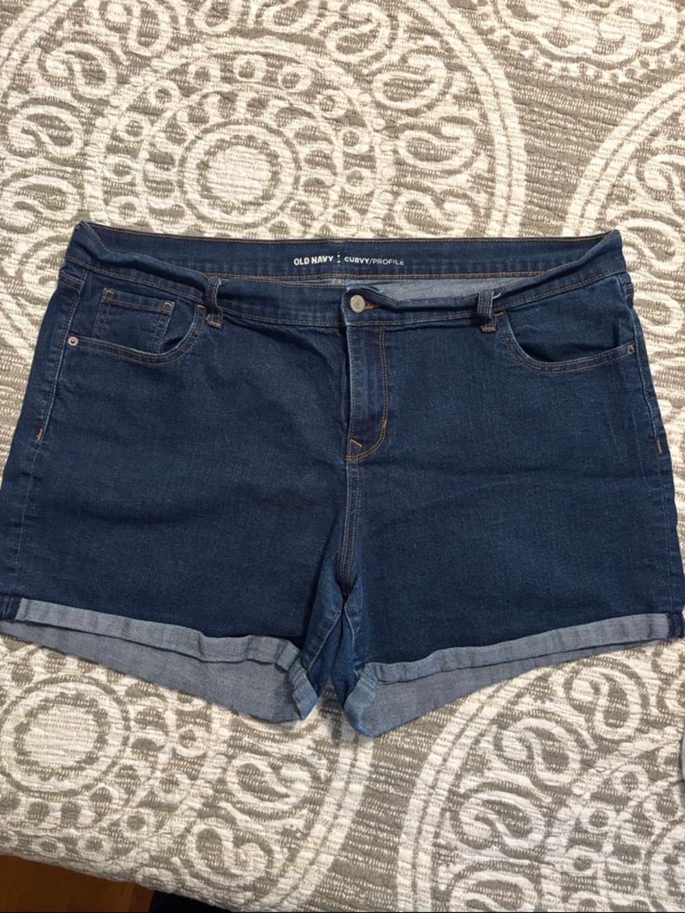 Old Navy Dark Blue Cuffed Denim Shorts